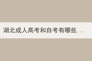 湖北成人高考和自考有哪些區(qū)別？誰的含金量更高？